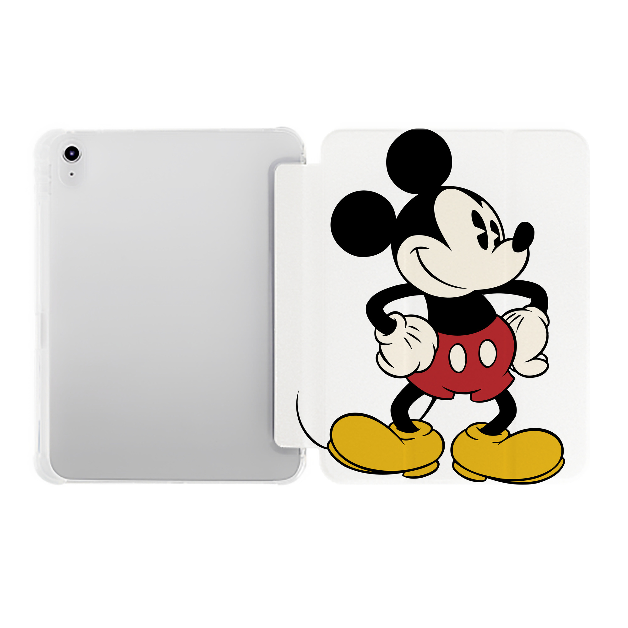 （画像用） ミッキーマウス Mickey Mouse IPad ケース ペン収納付き 三つ折りスタンド PUレザー×シリコン 対応機種9.5/10.5/10.9インチ